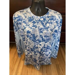 HUK Icon X Tide Change Fade Fishing Performance Shirt Blue Mens Size XL